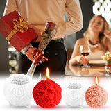 Set van 2 Rose Ball-kaarsenvormen, siliconen mallen, kaarsenmaakset, 3D Rose Flowers-kaarsenvormen voor water geven, siliconen kaarsvormen voor doe-het-zelf geurkaarsornamenten Cadeau