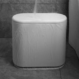 Plastic afvalbak van 2,2 gallon/10 liter met drukdeksel, ovale smalle prullenmand, prullenbak, badkamer, prullenbak voor woonkamer, slaapkamer, keuken, kantoor, gemakkelijk schoon te maken, wit.