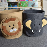 Opbergmand voor kinderen, cartoon, speelgoed, grote opvouwbare cartoon, stofvlies, opbergdoos voor kleding en speelgoed voor kinderkamer (olifant)