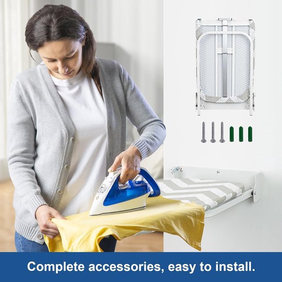 t Opvouwbaar met wandmontage, kleine strijkplank, compacte strijkplanken opvouwbaar, ruimtebesparend, strijktafel voor stoomstrijkstation, strijkplank, tafelstrijkplank, mouwstrijkplank, 92 cm x 31 cm