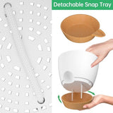 20 cm plantenpotten met irrigatielip, zelfbewaterende plantenpotten met afvoergaten en uitneembare onderzetter, kunststof plantenpotten voor binnen en buiten, wit, set van 2