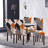 Stoelhoezen, set van 4, stretch moderne stoelhoezen voor eetkamerstoelen, stoelhoezen voor schommelstoelen, universeel, wasbaar, afneembare stoelhoes voor eetkamer, hotel, banket, keuken,