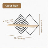 Wandplank Zwart metalen wandplank Set van 2 moderne wandplanken Wanddecoratie Slaapkamer Houten zwevende plank