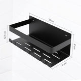 Doucheplank, roestvrij staal, zwart, 3 m, zelfklevend, zonder boren, doucheplank, badkamer, douchehouder, doucheplank, shampoohouder voor het opbergen van de douche, badkamerorganizer