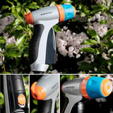 Verstelbaar spuitpistool met 3 sproeiers, tuinspuit, metalen tuinsproeier. Verstelbare handdouche voor tuin, autowassen en thuis, schokbestendig en lichtgewicht, praktische douche