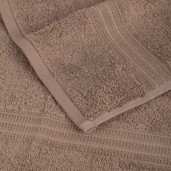 Biologische katoenen handdoekenset, 4 x handdoeken, 50 x 100 cm, zacht en absorberend, 100% Turks katoen, Oeko-Tex Made in Green en GOTS-gecertificeerd (kegelbruin)