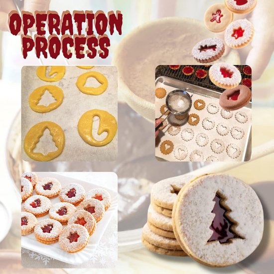 Koekjes uitsteekvormen set, 9 stuks uitsteekvormen, kerstlinzer, mini-uitsteekvormen, roestvrij staal, uitsteekvormpjes, set voor taartdecoraties, suikercake en koekjes