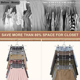 Broekhanger, ruimtebesparend, metalen broekhanger, klemmen, set van 2, broekkleerhangers van metaal, met verstelbare klemmen, antislip, voor broek/rokken, zwart (2 stuks)