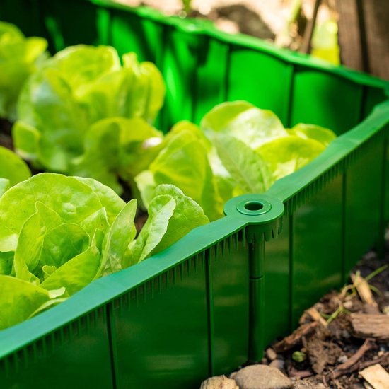 Slakkenhek en bloembedrand | Slakkenbescherming, slakkenbarrière, slakkenbarrière voor de tuin - geen chemicaliën | Plug-in-systeem - eenvoudig, effectief en uitbreidbaar | Kunststof | Groen | 1 meter