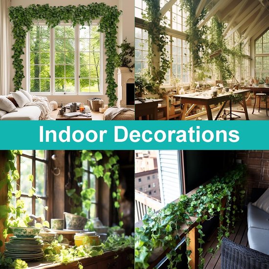 12 stuks kunstklimop, hangende slinger, kunstklimopslinger, 20 meter, voor bruiloft, feest, keuken, tuin, wanddecoratie