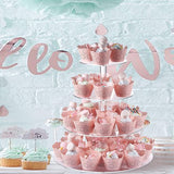 4-laags cupcakestandaard acryl dessertstandaard helder met ronde basis voor bruiloft verjaardagsfeestje 15,7 inch