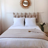 Hoofdbord stof 70 x 9 x 45 cm, natuur, 9 x 45 cm