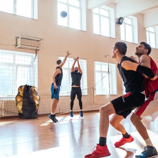 grote nettas met trekkoord en verstelbare schouderbanden, waterdichte opbergtas voor voetbal, basketbal, volleybal, 72 x 50 cm