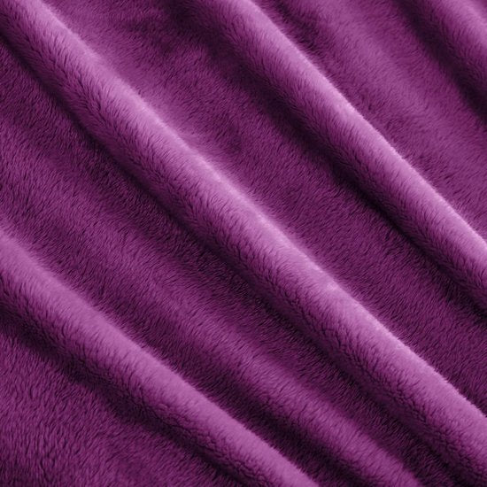 Knuffeldeken 130 x 170 cm, paars, warme pluche deken, fleecedeken, woondeken, bankdeken, superzacht, behaaglijk en aangename microvezel flanellen deken