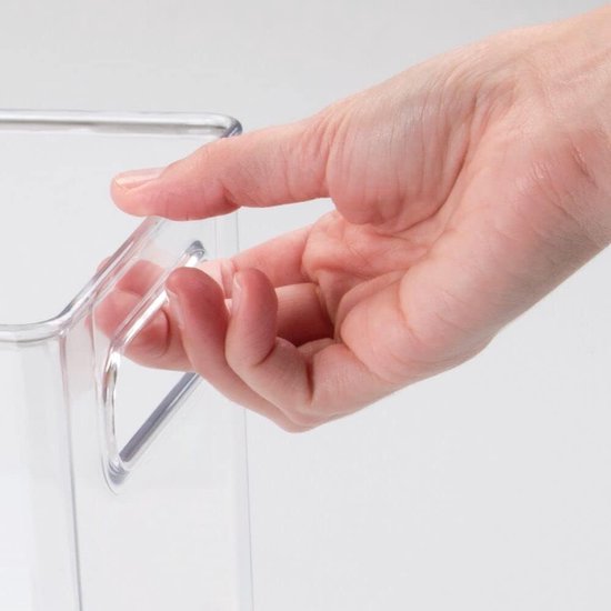 Set van 4 opbergdozen voor de werkplek – voor het opbergen van kantoorbenodigdheden en schrijfwaren – kunststof doos voor de brievenbak – doorzichtig