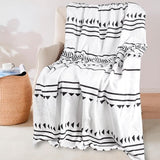 Fleecedeken, 127 x 152 cm, zachte en warme knuffeldeken, pluizig, ademend, kreukvrij winterdeken, bankdeken voor bank, bed, slaapkamer, woonkamer, kantoor - geometrisch