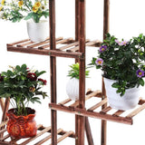 Plantenrek, hout, bloemenrek, 5 niveaus, bloementrap, tuin, houten plant, bloemenstandaard, plantenstandaard voor binnen, balkon, woonkamer, outdoor, tuin, 95 x 95 x 25 cm