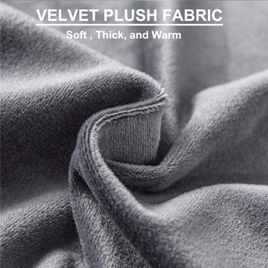 Ottomaanse hoes voor krukhoes - fluwelen kruk voor voetenbank, rechthoekig, stretch overtrek, poef, beschermer, wasbare stoelhoes - Grijs, 1 stuk