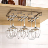 Wijnfleshouder Tafelblad Hanger Metalen Organizer voor Bar Keuken 3 Tier Glaswerk Rek Onder Kast Roestvrijstalen Hanger Opbergrek Zwart (Goud)