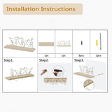 Wandrek, hout, metaal, zwevende plank, wanddecoratie, goud, set van 2, wandplanken, moderne wandplanken, decoratie, woonkamer, 40 cm, abstract, esthetische kunst