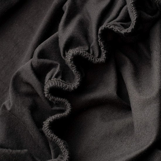 Hoeslakens, 120x200cm, 100% gekamd katoen, 165g/m², bedlaken 120x200 tot 25 cm matrashoogte, jersey, premium kwaliteit, mooie kleuren, zwart, 120 x 200 + 30