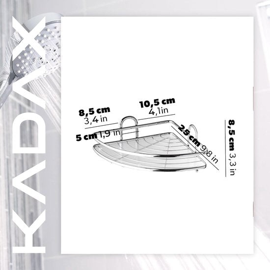 Hoekplank, wandrek van chroomstaal - badkamerhoekrek, douchemand, doucheplank, wandhouder, chroom, douche-organizer - 1 verdieping
