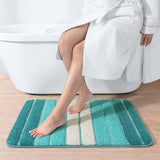 Badkamertapijt, antislip, badmat, 40 x 60 cm, absorberend, zacht, machinewasbaar, voor badkamer, groen