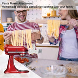 Noedelopzetstuk voor de Kitchenaid blender, pastamper-opzetstuk met 6 verschillende vormen voor het uitlaten van pasta, spaghetti en fettuccine voor Kitchenaid mixer accessoires.