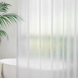 Douchegordijn, 180 x 200 cm, transparant, wit, met 5 gewichtmagneten aan de onderkant, douchegordijnen met 12 haken, badgordijn, mat met reliëfpatroon, waterdicht, anti-schimmel voor badkuip