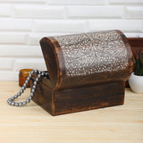 Indiaas mangohout sieraden-opbergdozen, organizer, handgesneden, met bloemenmotieven