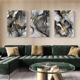 Abstracte fotoset, moderne afbeeldingen op canvas, woonkamer, slaapkamer, zwart gouden posters, wandafbeeldingen, kunstdecoratie - zonder lijst (30 x 40 cm x 3 stuks)