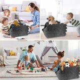 2 stuks opbergdozen voor kinderen, vilten opvouwbare speelgoedkist, organizermand in egelvorm, 30 liter opbergdozen voor kinderkamer, opbergdozen van stof, wasmand voor thuis (set van twee)