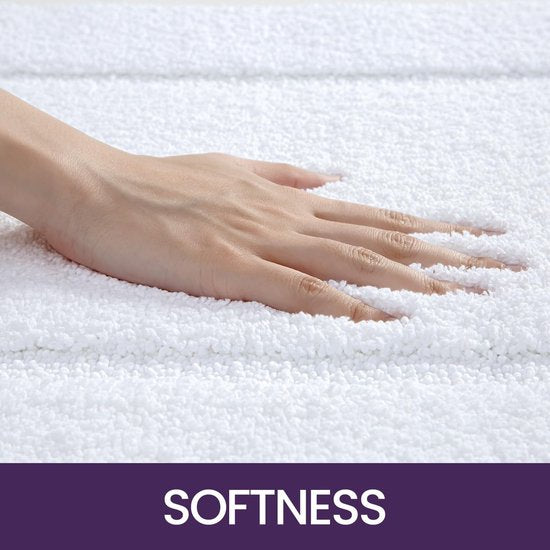 Badkamertapijt 60 x 110 cm, badmat antislip wasbare zachte badmat, microvezel absorberende badmat, badmatten voor badkuip, doucheruimte en badkamer - wit