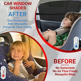 Universele zonneklep, autonet, zonwering voor baby's met gecertificeerde UV voor zijruiten, mesh-materiaal, beschermt passagiers, kinderen en huisdieren (XL)