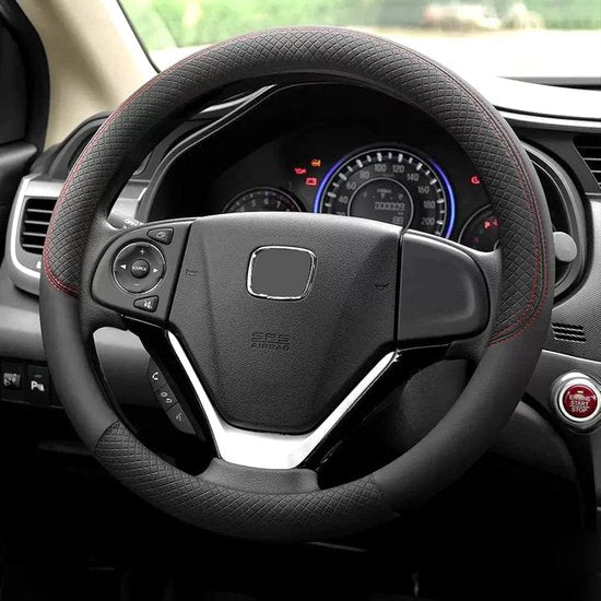 Stuurhoes van leer, 37-38 cm, universeel, antislip, ademend, geschikt voor auto/jeep/SUV