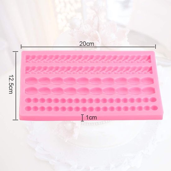 Fondantvormen 3d diy Silicone Mould DIY Silicone Mould Cake Fondant Mould Baroque Silicone Mould Silicone Knitting Rope Beads Fondant Mould Voor het versieren van Cakes, Cupcakes, chocolade (roze)