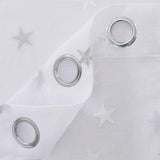 Vitrage van voile, met geborduurde motieven, sterren en stippen, 175x140