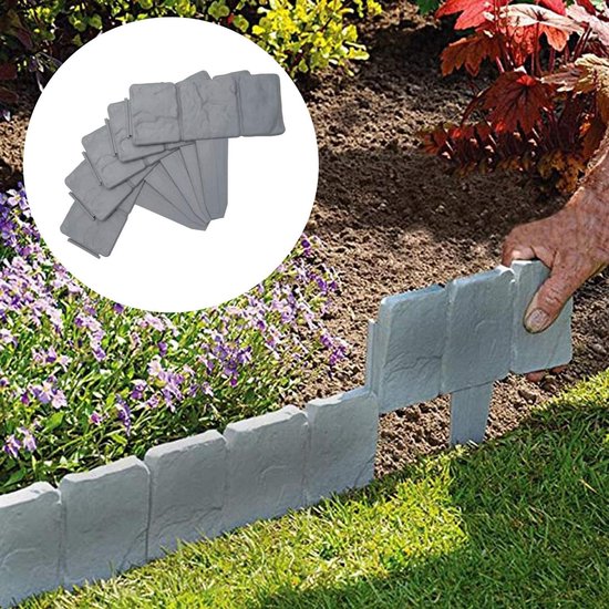 Borderrand Kunststof Gazonrand Perkrand | 14cm x 15 meter | Grijs Borderrand Kunststof Gazonrand Perkrand | 14cm x 15 meter | Grijs