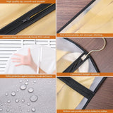 Kledingzakken, pak van 12 stuks, lang, 60 x 120/100 cm, zwarte rand, transparant, kostuumzak, kledinghoes, kostuumzak, avondjurk, bruidsjurk, mantels, overhemden, mottenbescherming, waterdicht, herbruikbaar