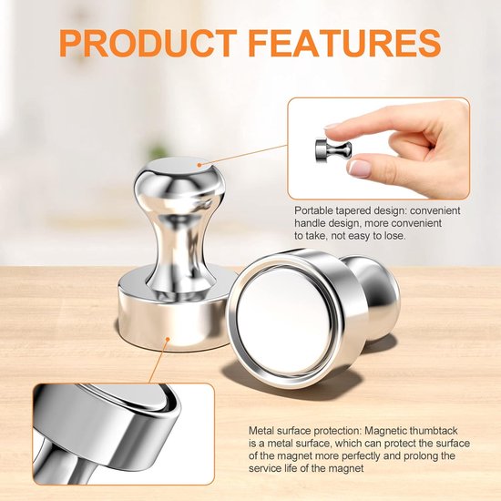 Neodymium magneten, extra sterk, 28 stuks, mini-magneten, 12 x 16 mm, voor magneetbord, steekbord, prikbord, koelkast, kegelmagneten, neodymium magneten, klein, met opbergdoos