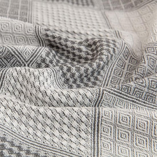 Diamantpatroon Bankkleed Deken Omkeerbaar XXL Grote bankkleed Bankhoes Decoratieve bankhoes Bankdekens voor het bedekken van sprei met kwastjes - Lichtgrijs, 180x340cm