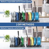 Potdekselhouder, uitbreidbare dekselhouder Lade Potdekselhouder met 10 verstelbare verdelers Pannenhouder Potdekselhouder Lade voor potdeksels, snijplanken, pannen