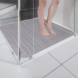 Douchemat, antislip, 80 x 80 cm, douchemat met zuignappen, antislipmat voor douche, pvc-douchemat, antislip (grijs)