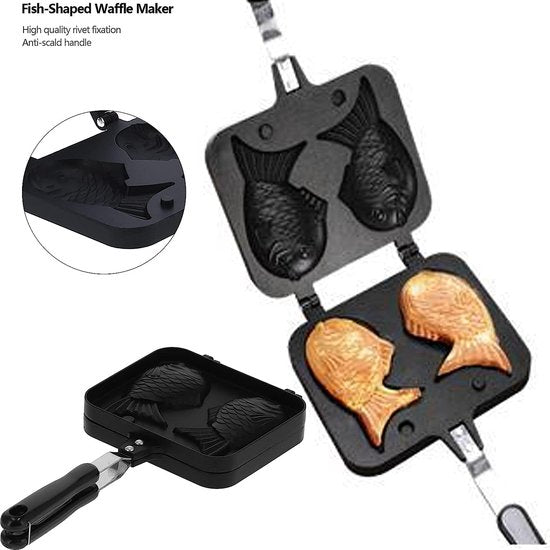 pan visvormige pannenkoeken dubbele pan taiyaki visvorm bakvormen cakevorm anti-aanbak wafelpan visvorm taiyaki taartvorm voor thuis, DIY, feest