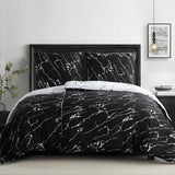 Beddengoed 135 x 200 cm 4-delig microvezel – dekbedovertrekken 135 x 200 cm set van 2 met kussenslopen in marmerpatroon, beddengoedsets met ritssluiting, zacht en strijkvrij