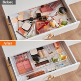 11 stuks lade-organizer van helder kunststof, bureau-ladeverdeler, tablets, commode, opbergdozen, scheidingsdoos voor make-up, sieraden en gadgets, slaapkamer, badkamer, kantoor