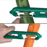 2 x Potato Peeler Vegetable Peeler Smooth and Serrated Blade for Peeling Fruit and Vegetables Provides Sharpness Smoothness and a Comfortable Handle - Green