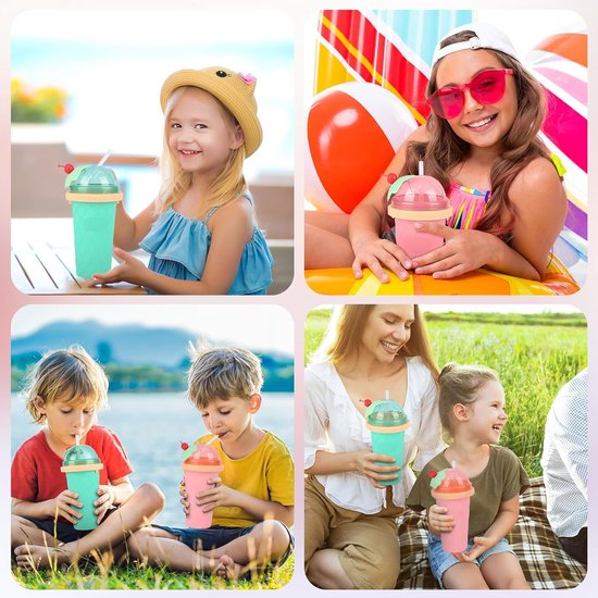 Teklemon Quick Frozen Slushy Maker, Milkshake Smoothie Cups, Magic Cup om in te vriezen, Herbruikbaar, DIY Homemade Smoothies Cup, Slushy Maker voor ijs, Milkshakes