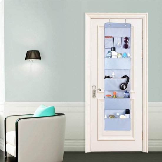 Hangende organizer 7 zakken met 2 haken, multifunctioneel hangend over de deur organizer, hangtas voor kinderkamer woonkamer slaapkamer