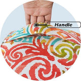 Opblaasbare kruk - kleurrijke kruk binnen en buiten -50 * 23 cm gebreide kruk waterdicht gemaakt van polyester en PVC voor tuinzwembad woonkamer -Corinthian Dapple